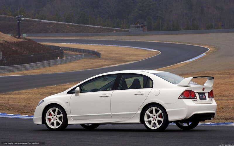 white honda civic on racetrack