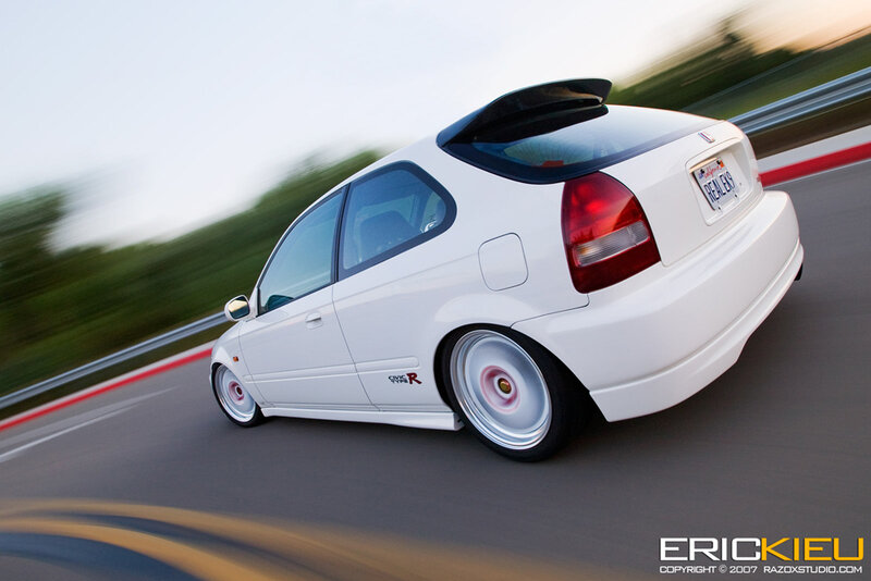 white honda civic on track