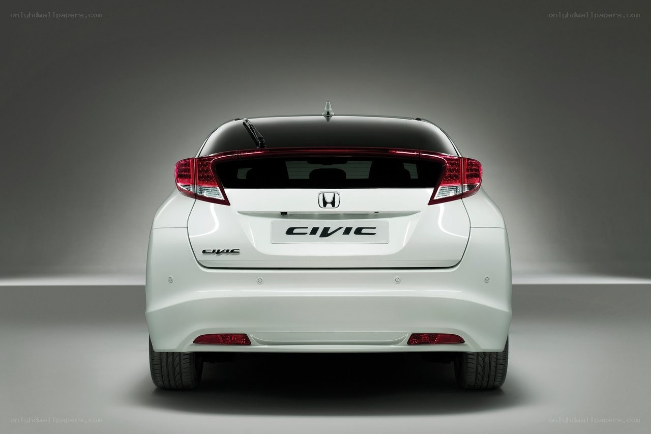 white honda civic rear view