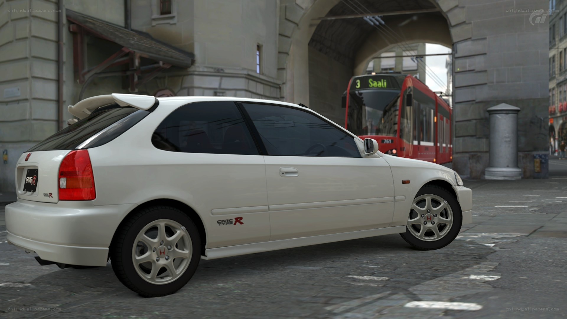 White Honda Civic Type R