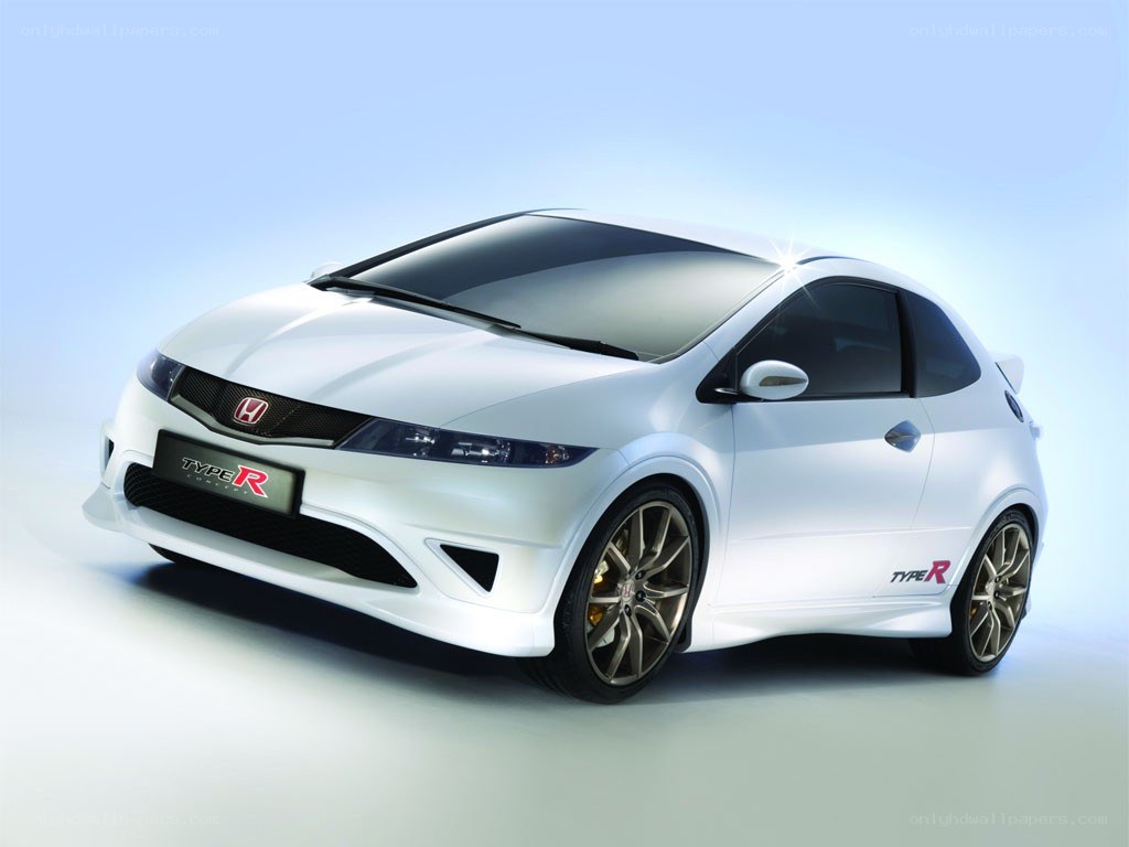 White Honda Civic Type R