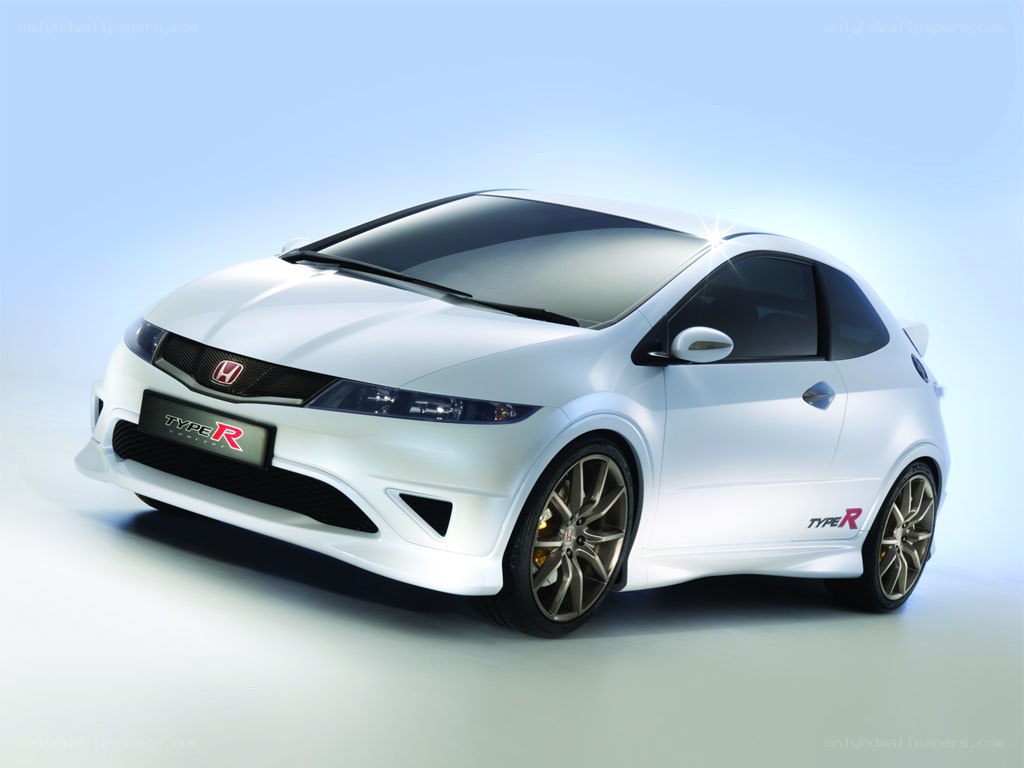 White Honda Civic Type R