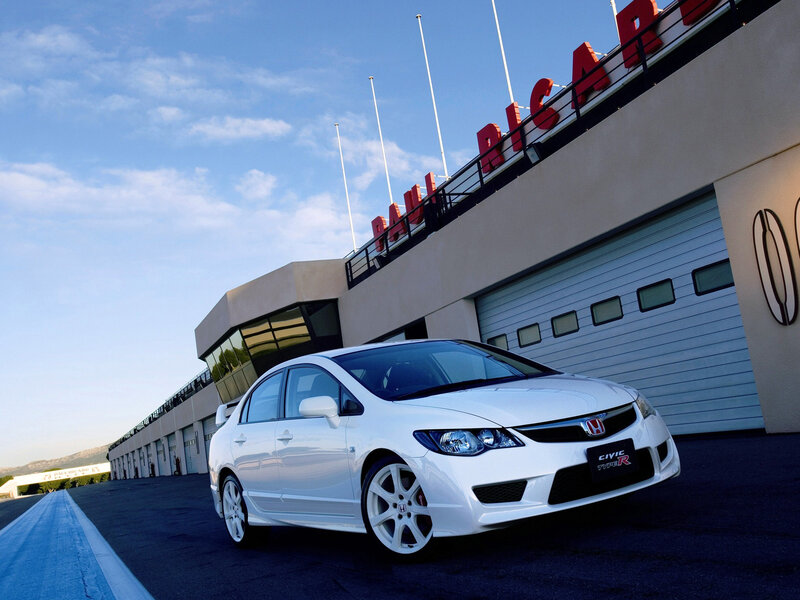 White Honda Civic Type R — Dramatic, Afternoon