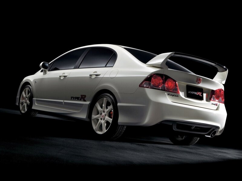 White Honda Civic Type R — Dramatic, Photograph, Car, Rear Wing, Wheels
