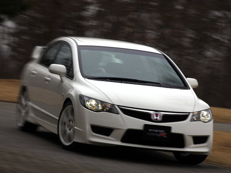 White Honda Civic Type R in motion