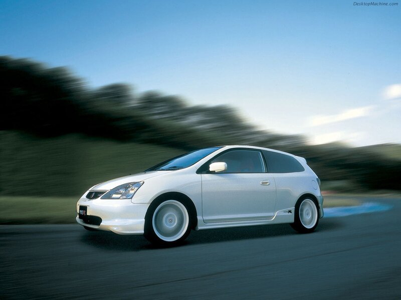 white honda civic type r in motion