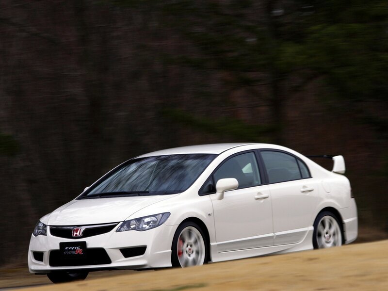 white honda civic type r in motion