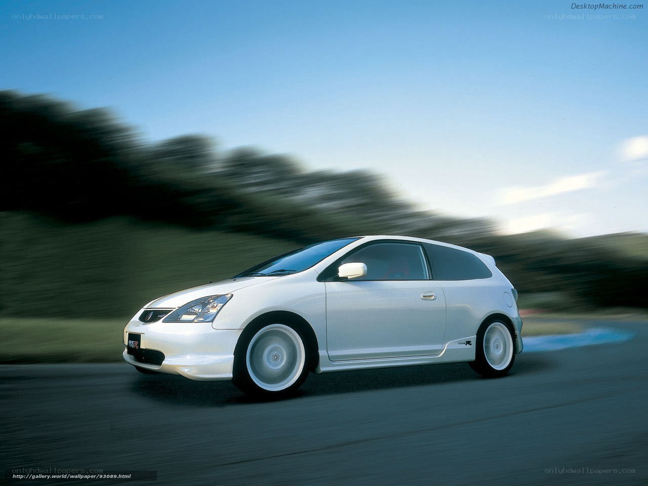 white honda civic type r in motion