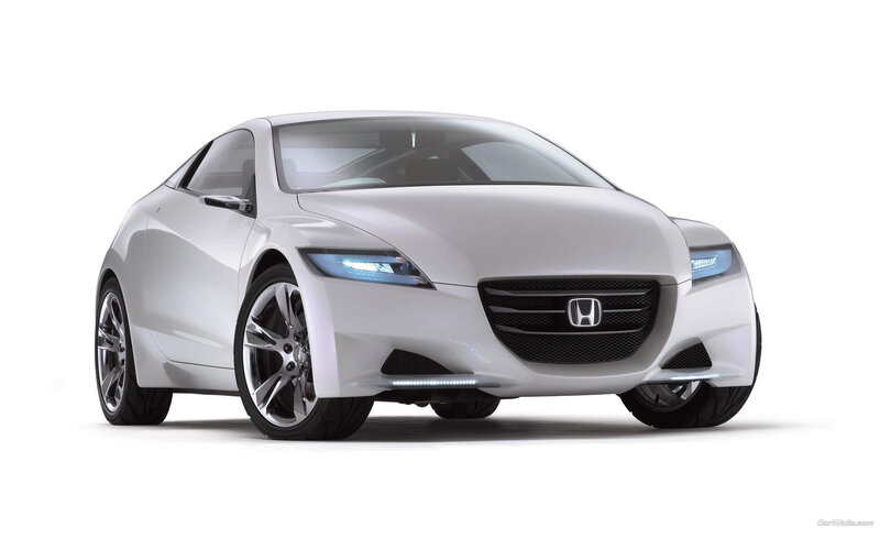 White Honda Concept Car — Neutral, Photograph, Headlights, Wheels, Black