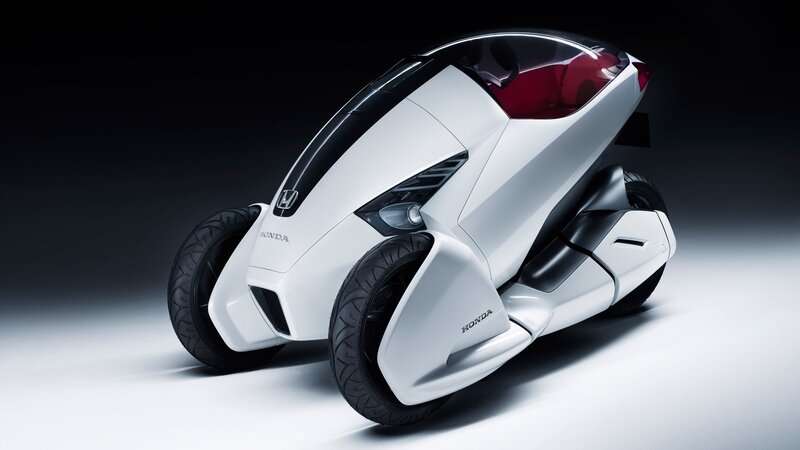 White Honda Concept Vehicle — Dramatic