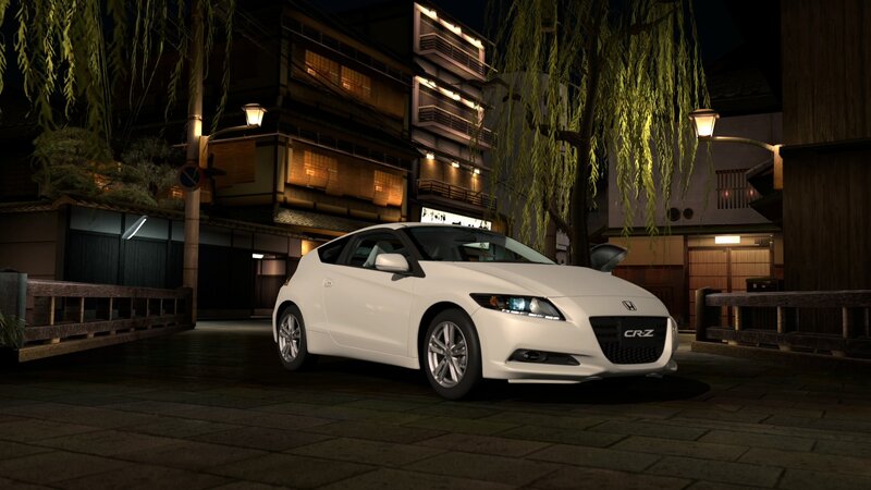 White Honda CR-Z at night