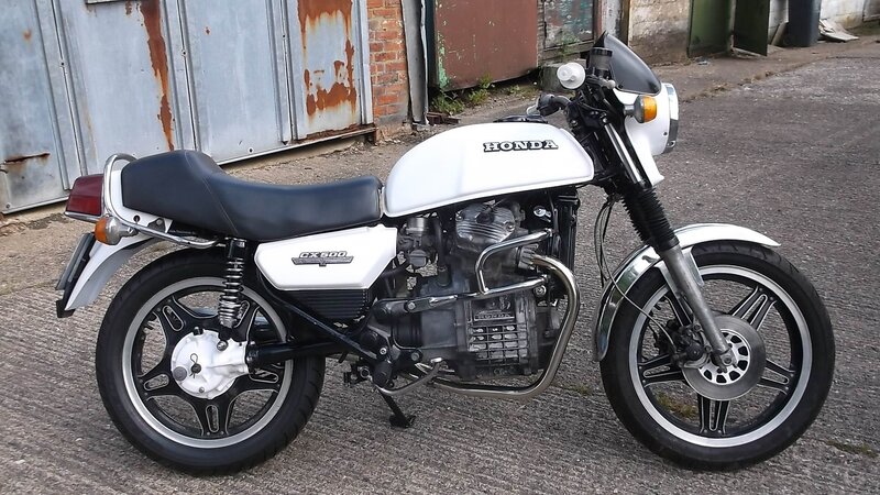 White Honda CX500 Motorcycle