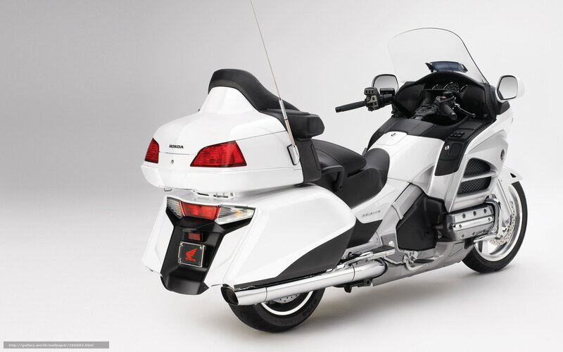 White Honda Gold Wing motorcycle
