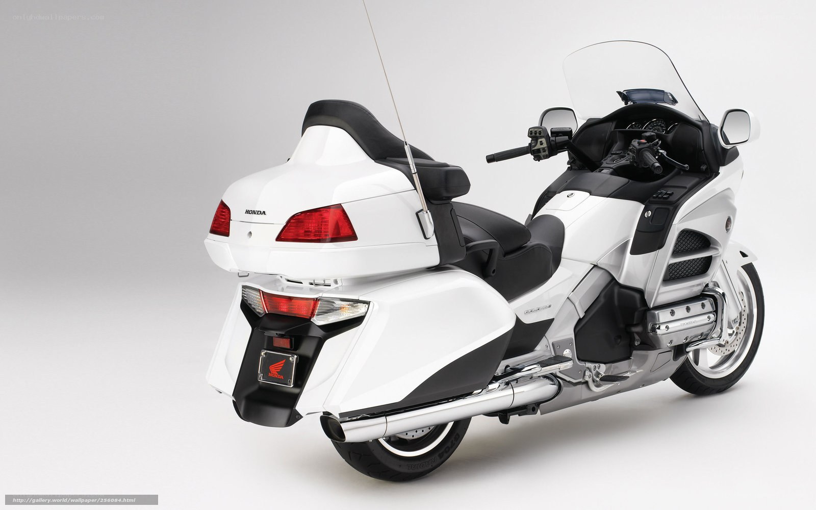 White Honda Gold Wing motorcycle