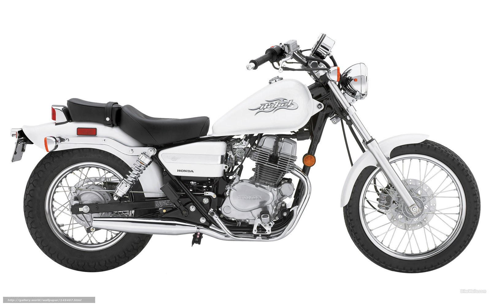 White Honda Rebel motorcycle