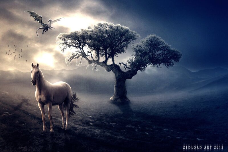 White Horse and Dragon