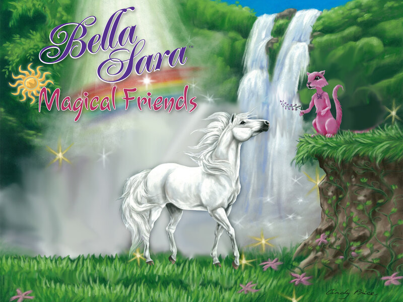 White Horse and Pink Cat