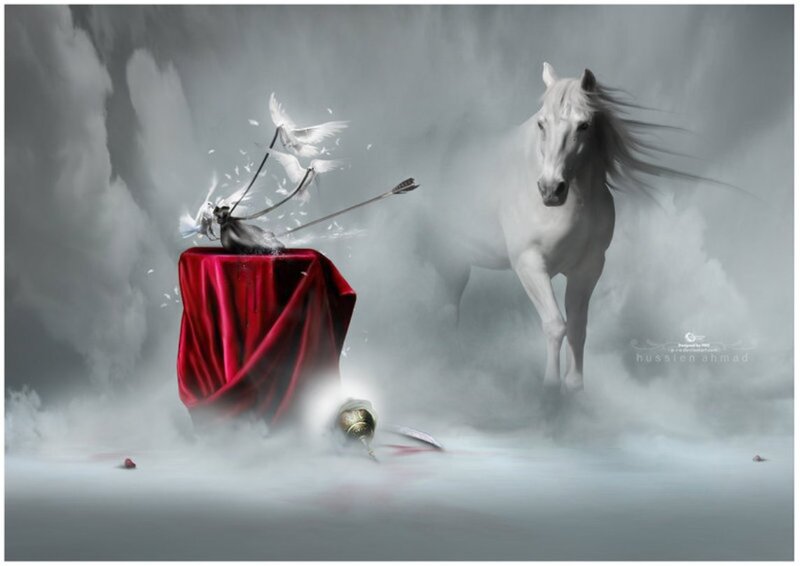 White Horse and Red Cloth