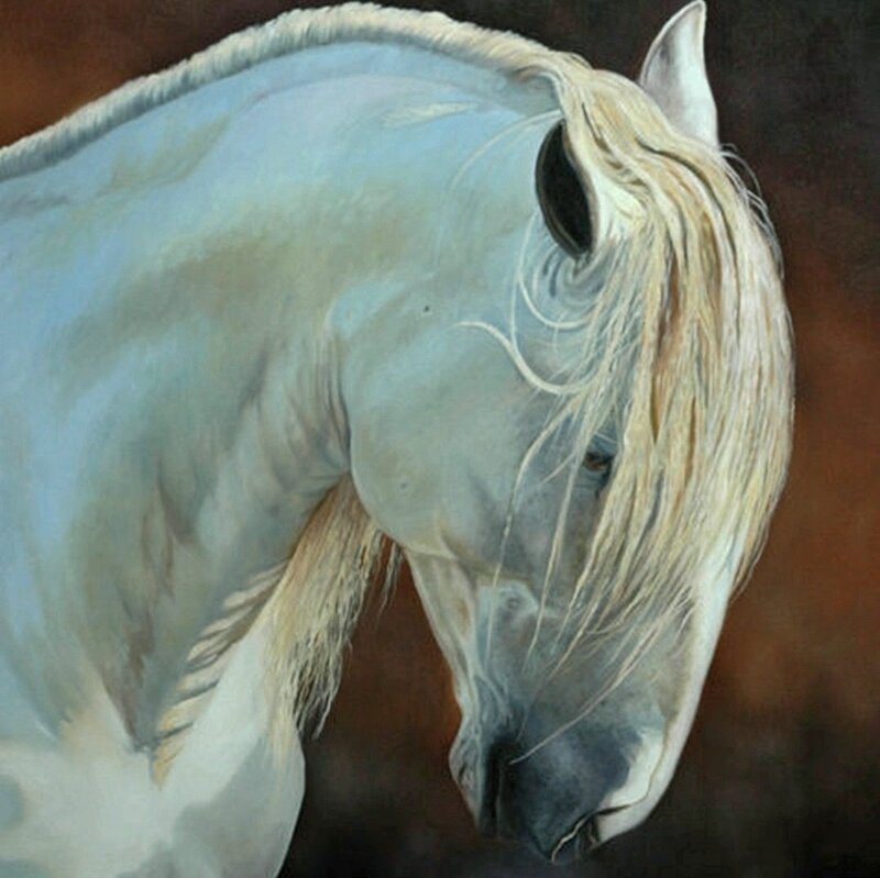 White Horse Head — Calm, Painting