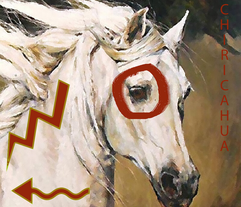 White Horse Head — Dramatic, Painting, Text