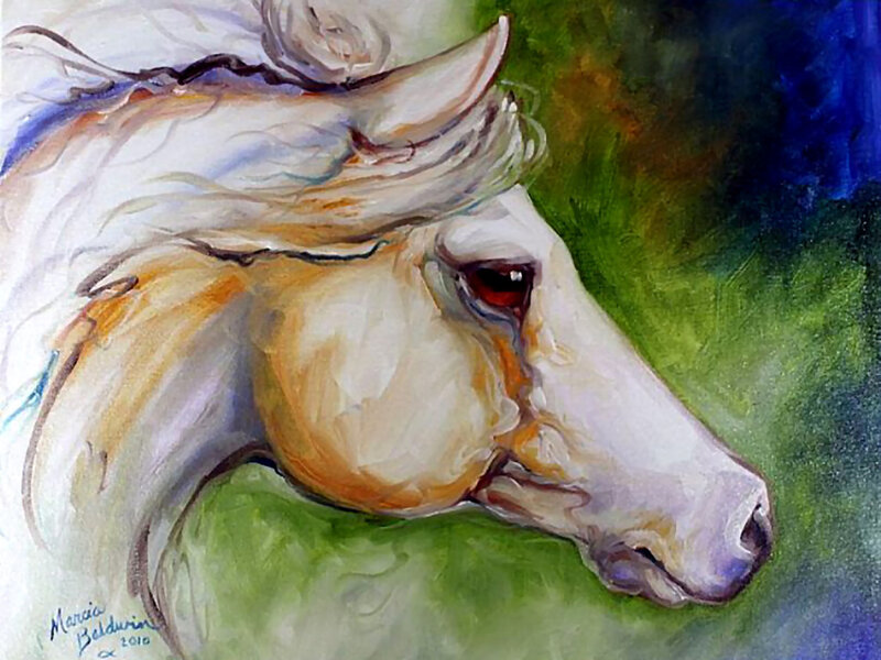 White Horse Head — Green