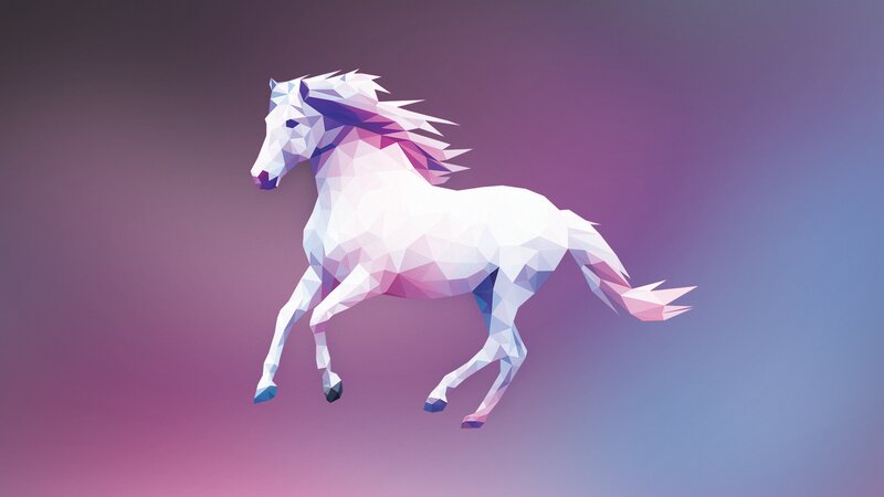 White Horse in Motion — Purple