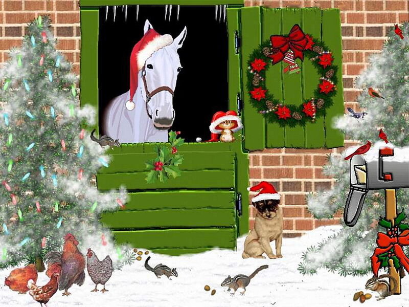 White Horse in Stable — Green