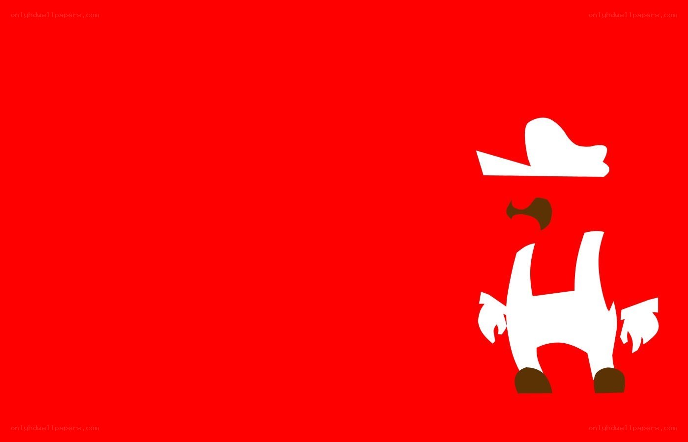 white horse on red background