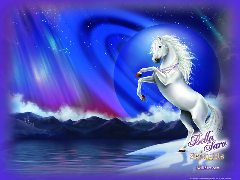 White Horse Rearing — Blue, Magical