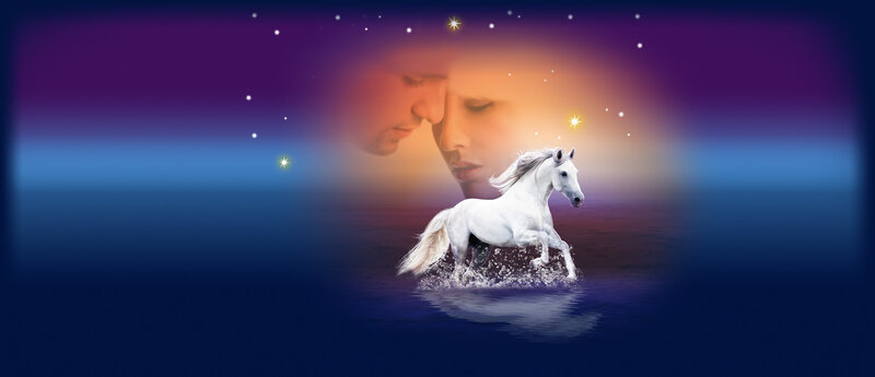 White Horse Running — Blue, Dreamy