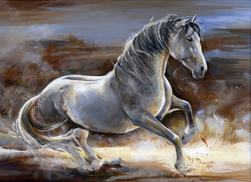 White Horse Running — Brown