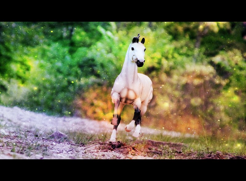 White Horse Running — Green, Magical