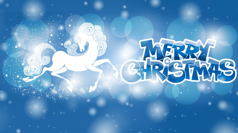 White Horse Silhouette — Blue