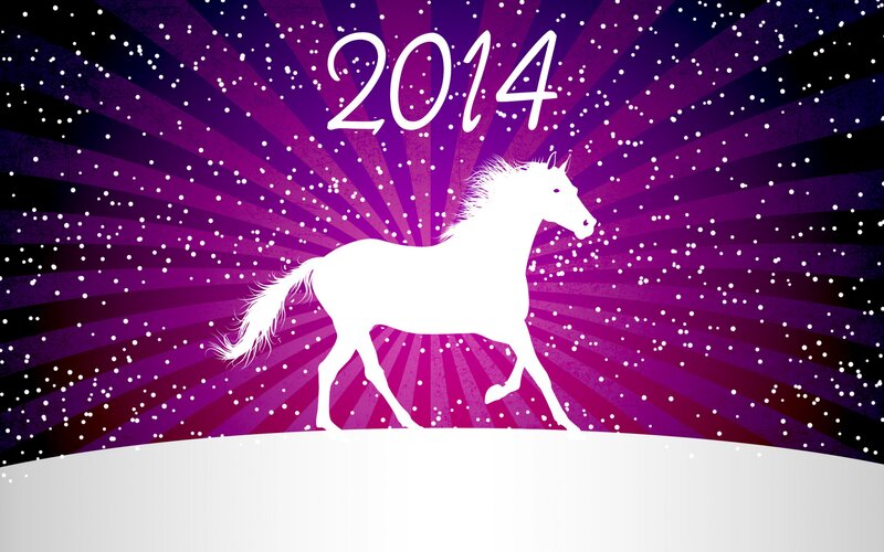 White Horse Silhouette — Purple