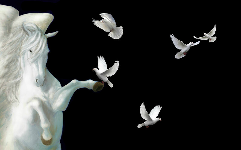 White Horse Statue — Serene