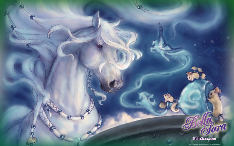 White Horse with Mice