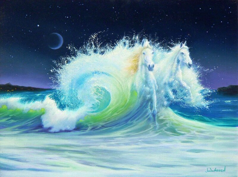 White Horses in Wave