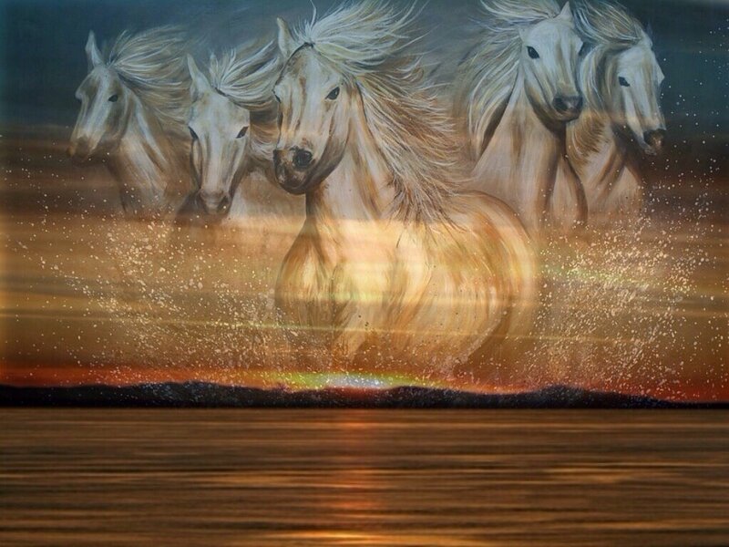 White Horses Running — Brown