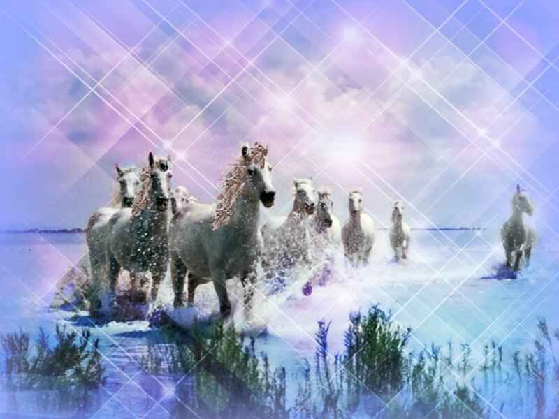 White Horses Running — Purple, Dreamy