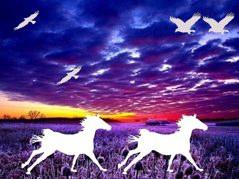 White Horses Running — Purple