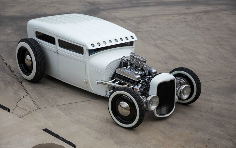 White Hot Rod Car — Dramatic, Photograph