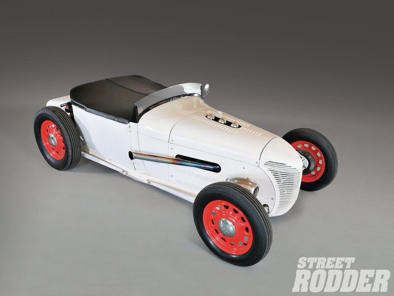 White Hot Rod Car — Dramatic