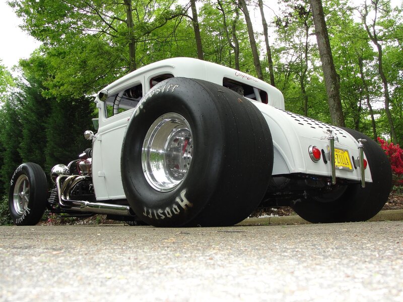 White Hot Rod Car — Outdoor, Summer