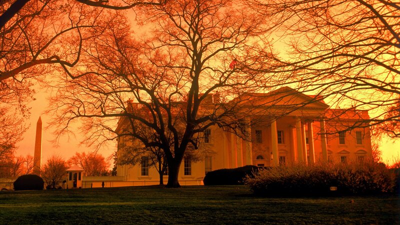 White House at sunset