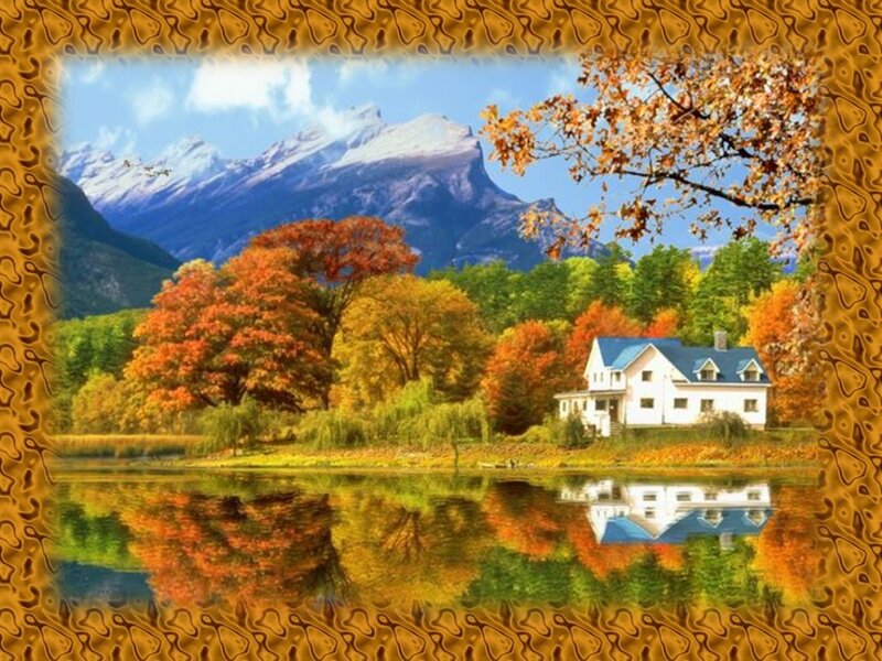 White House by Lake — Blue