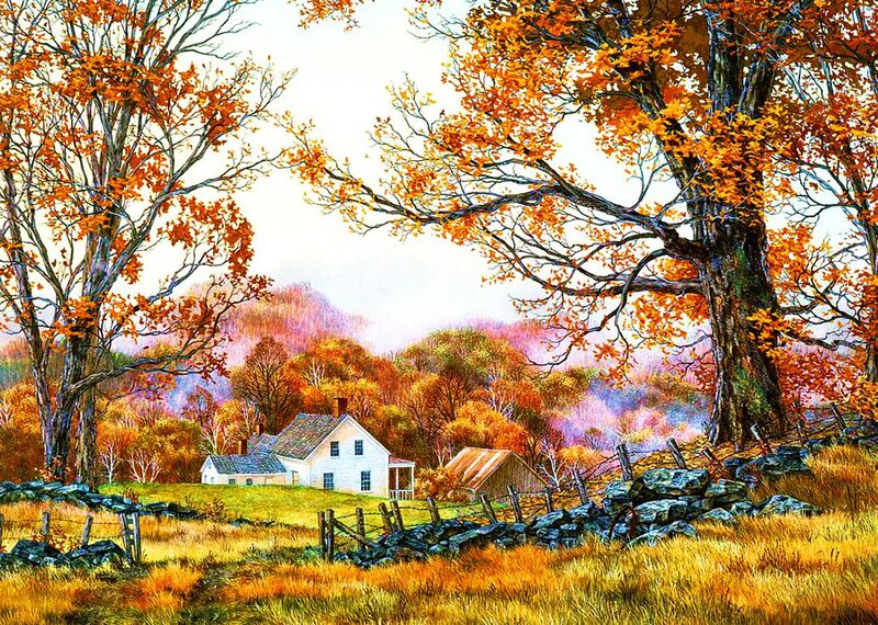 White House in Autumn — Orange, Serene