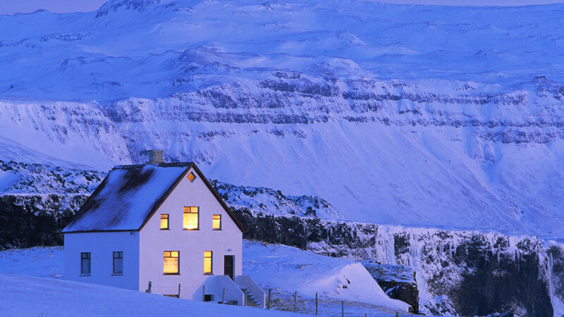 White House in Snow — Blue, Serene