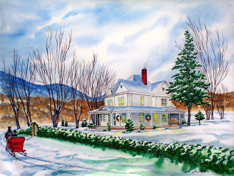 White House in Snow — Peaceful, Winter