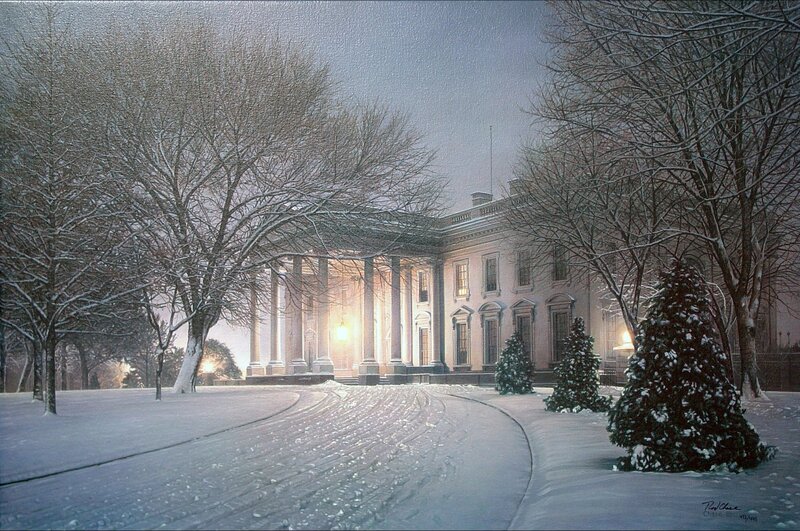 White House in Snow — Serene