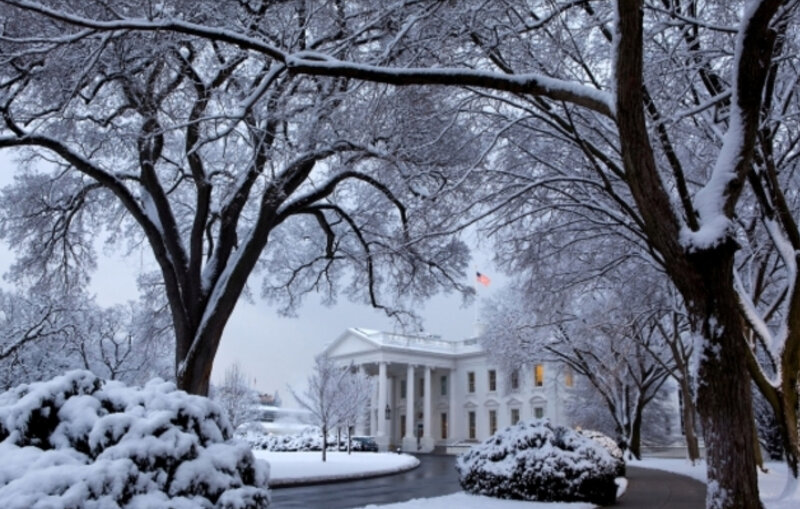 White House in Snow